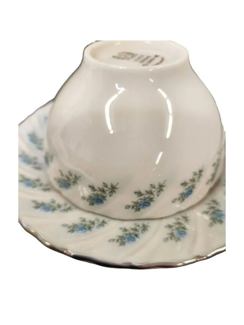 Lenox China - Rosedale Blue Roses  Teacup & Saucer Set Vintage Tea Set Cup & Sau